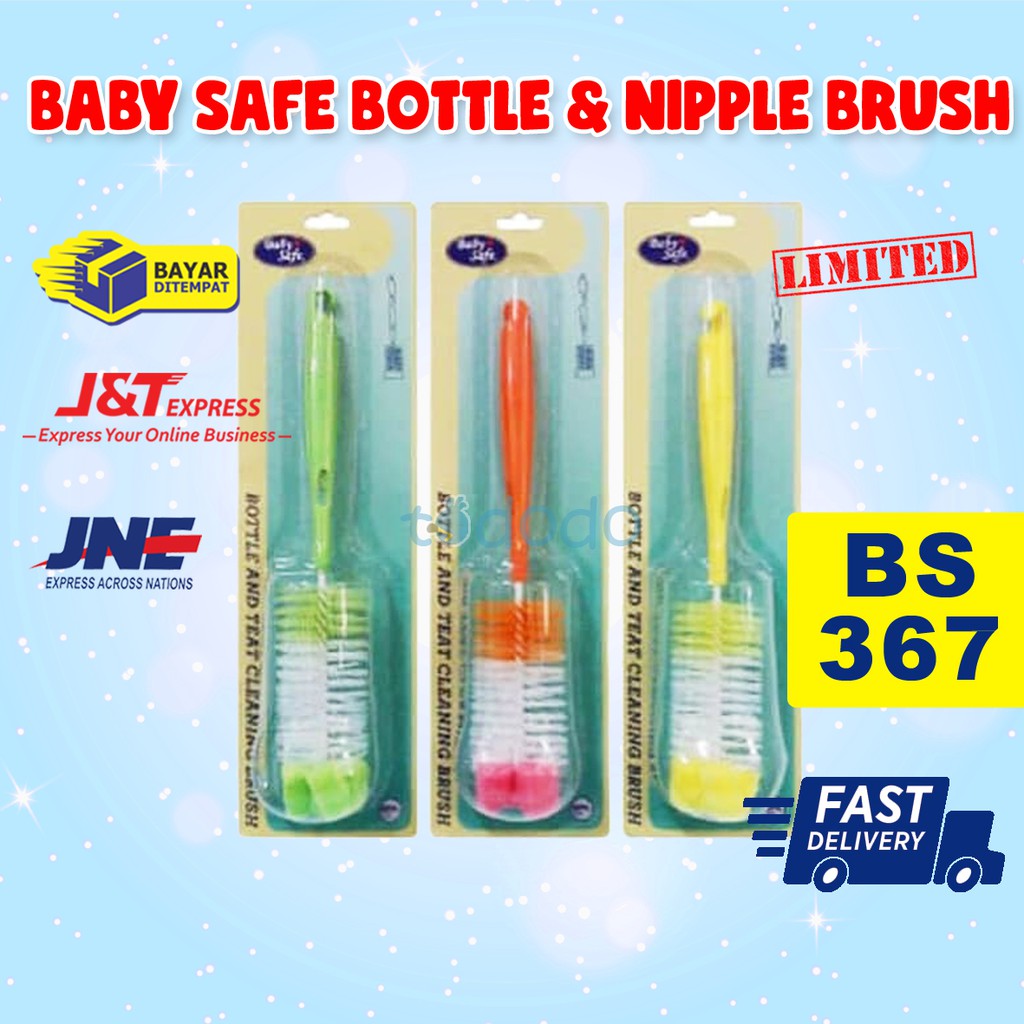 BabySafe Bottle &amp; Nipple Brush BS 367 / Sikat Botol