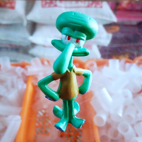 Miniatur Squidward Hiasan Pajangan Mainan Aksesoris Aquarium Akuarium