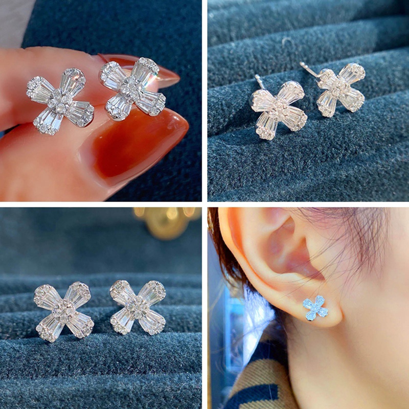 New Trendy Women Stud Earrings Aesthetic Flower Shaped For Wedding Engagement Party Gift Statement Jewelry