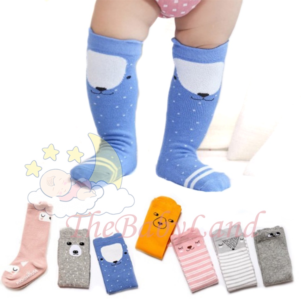 [1KG 35PCS] Babyland Kaos Kaki Korea Bayi Lucu Panjang PREMIUM / Kaos Kaki Anti Slip Panjang