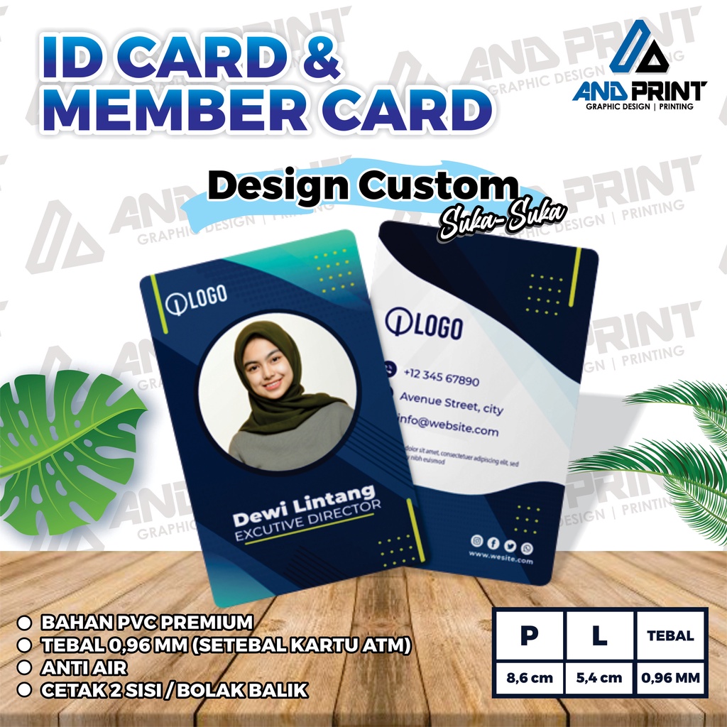 Jual Cetak Id Card Pvc Premium Kartu Member Kartu Anggota Pelajar