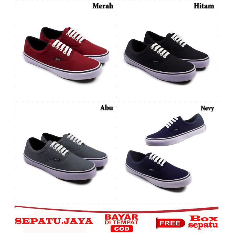 BISA COD!!Sepatu Vans Casual Pria Era Authentic Oldscull Hitam Dan Marun Full Black sekolah SOL DT