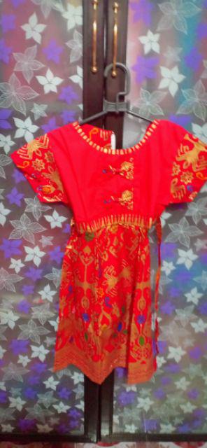 Qnunbatik Batik Keluarga/family Rok N Blus Narita Prodo Pendek Merah