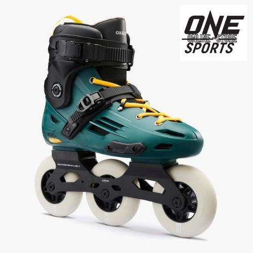 OXELO Sepatu Roda Dewasa MF900 Hardboot Freeskate Best Performance - Urban Green