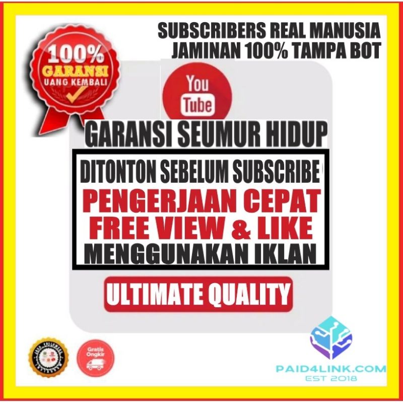 Subscriber Youtube Garansi 100% Real Human. Gratis View & Like | Metode Promosi Pake Iklan Vidio Dit