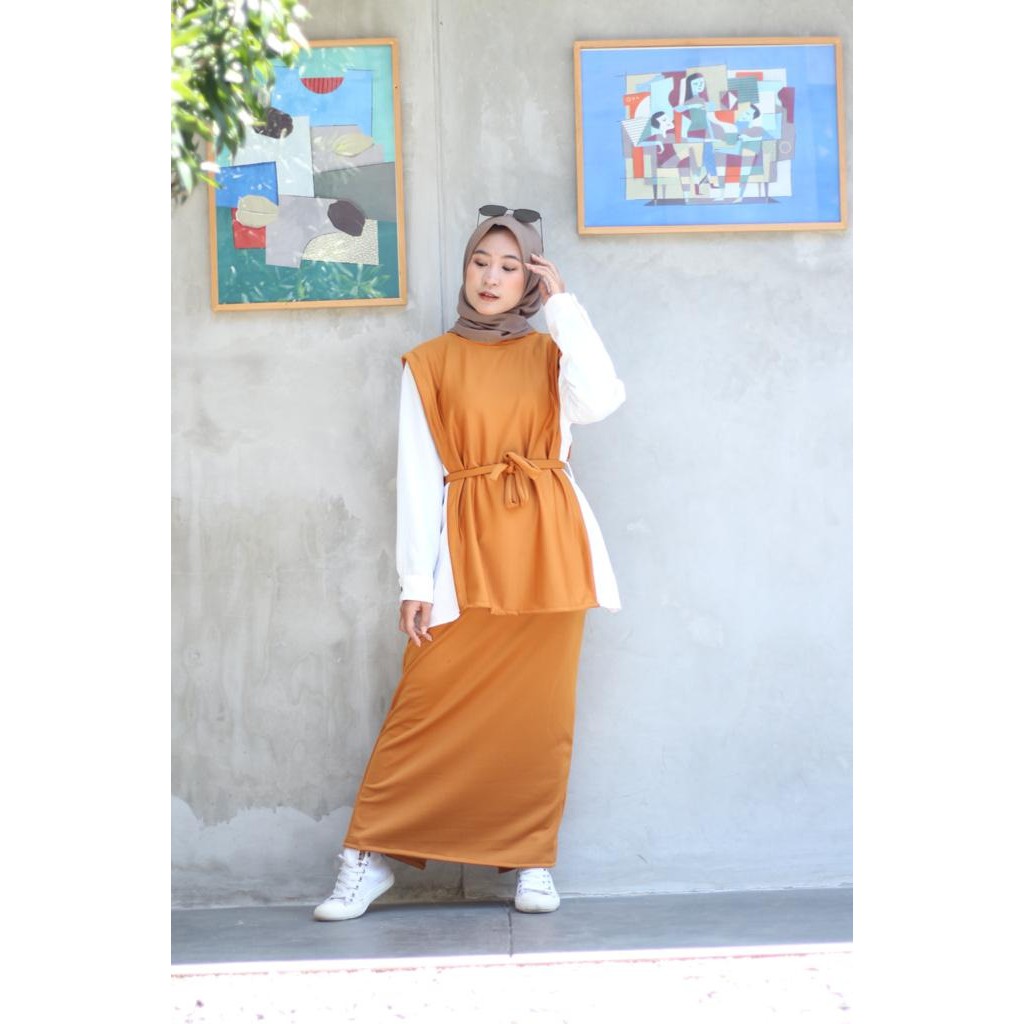 Setelan Seril Blouse dan Rok / baju muslimah kantor kerja wanita ootd murah