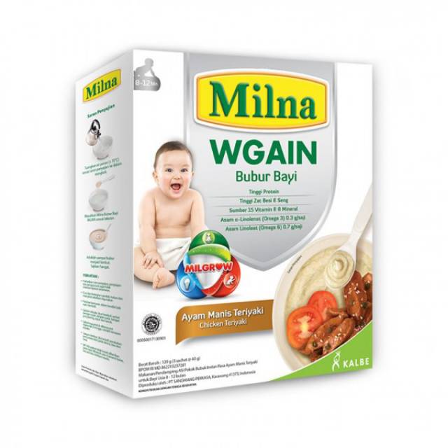 Milna Bubur Bayi WGAIN 8-12 bulan Ayam Manis Teriyaki 120g