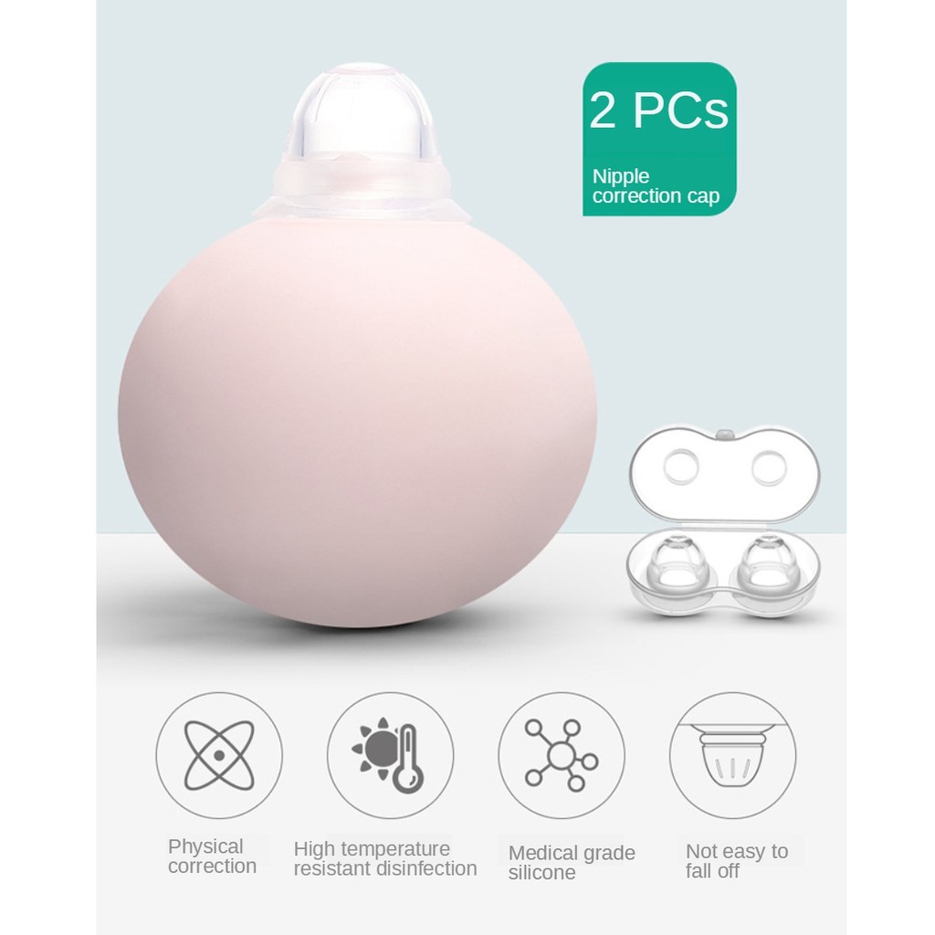 Cmbear 2 Pcs Silicone Nipple Corrector Cup Vakum Penarik Puting Payudara ZRJ-9012