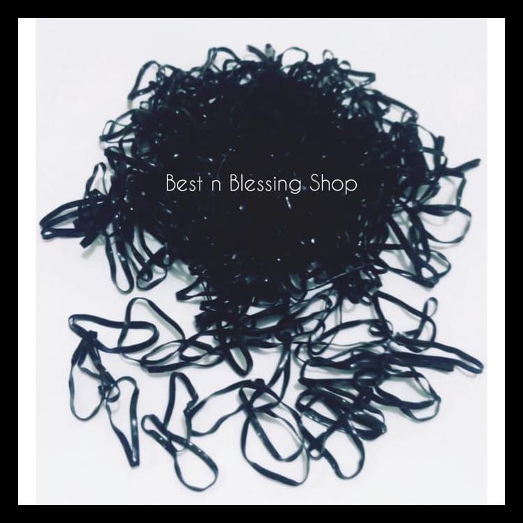 Karet Jepang Hitam Warna-Warni Kiloan Ons Karet Rambut Ikat Rambut Terlaris