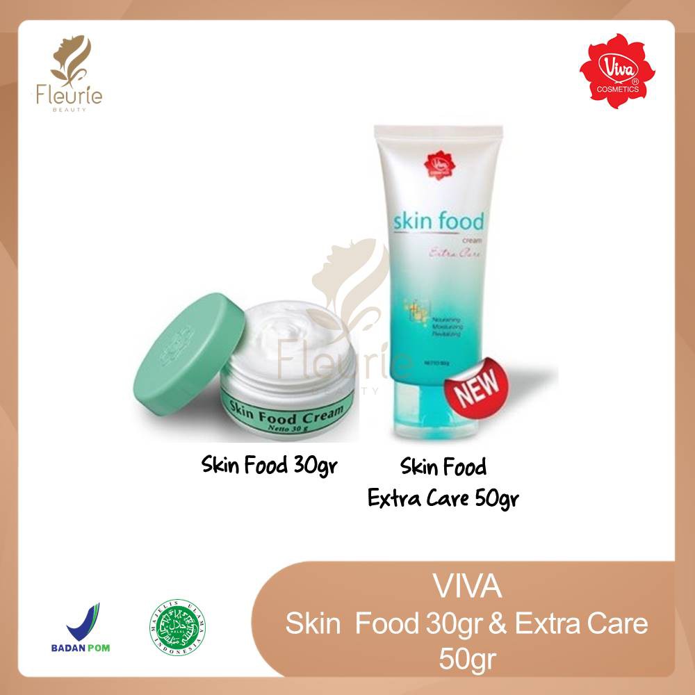 VIVA Skincare Series - Skin Food Cream 30gr / Extra Care 50gr (Cream Penutrisi Kulit) / Serum Anti Aging, Peeling, Glowing White