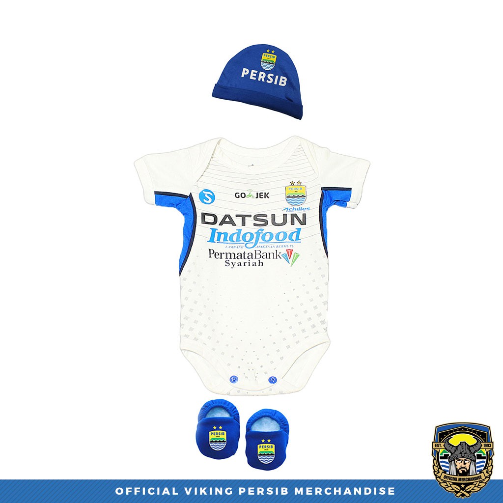 Baju Kodok Jumper Bayi Set Sepatu dan Kupluk Official Viking Persib Merchandise 2017 Away