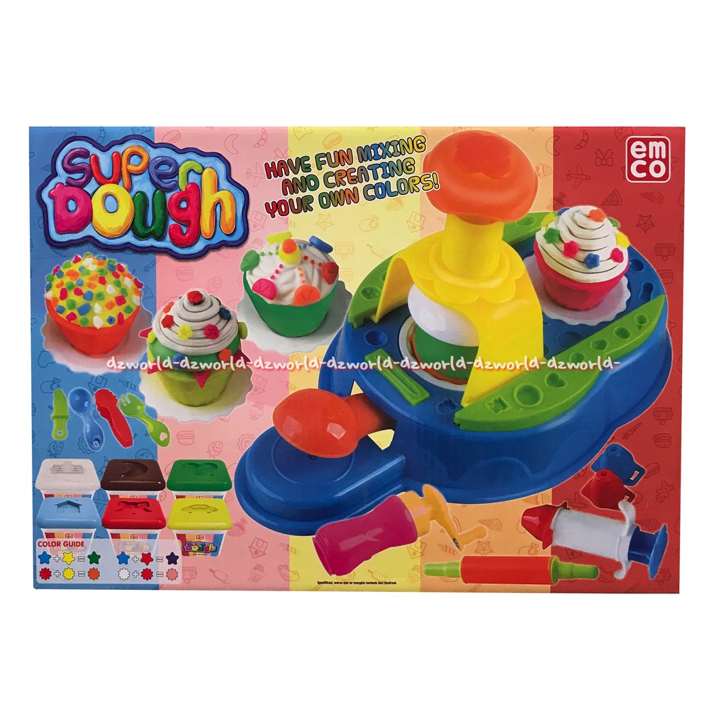 Emco Super Dough Activity Set Cupcake Station Mainan lilin Membuat Kue Capkek