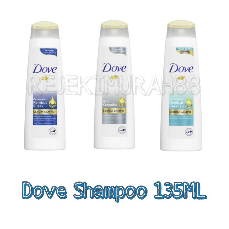 Dove Shampoo Anti Ketombe/Rambut Rusak/Rambut Berkilau/Rontok 135ml