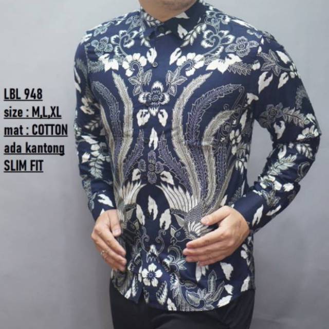  BAJU  KEMEJA  BATIK PRIA  SLIM FIT MODERN LENGAN PANJANG 
