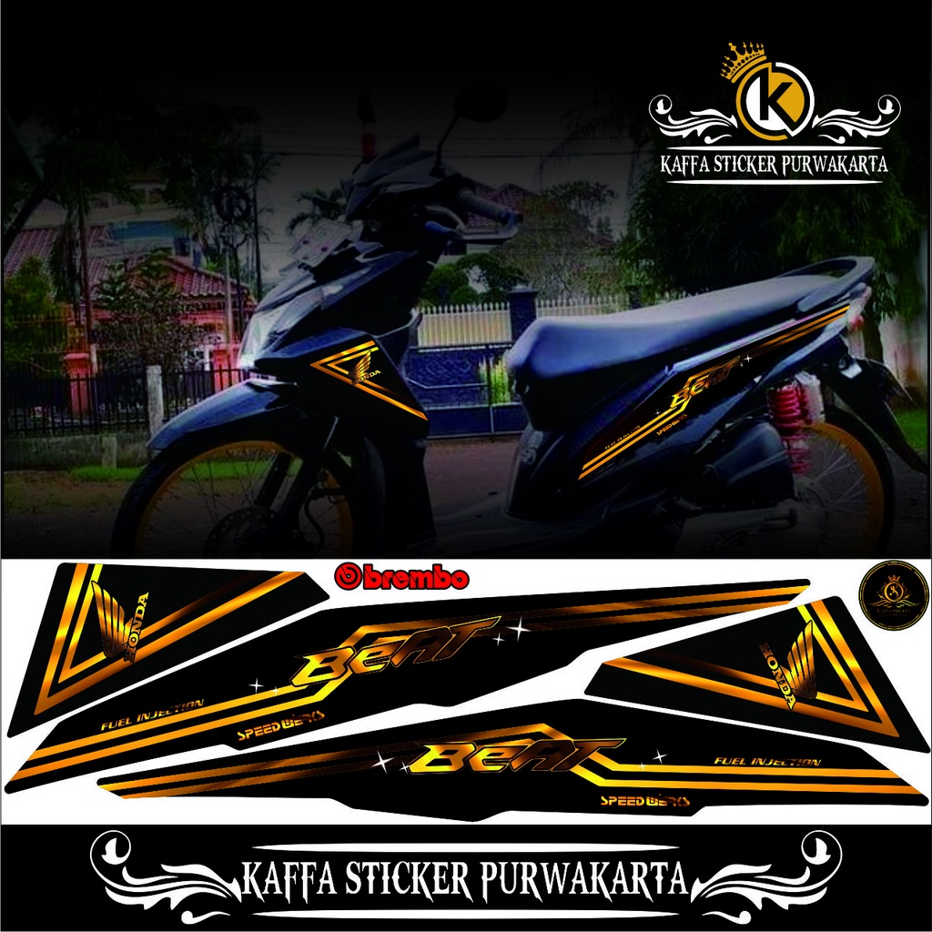Striping Beat Fi 2013 2014 2015 Variasi Sticker Motor Stiker Skotlet Lis List Scotlite Body
