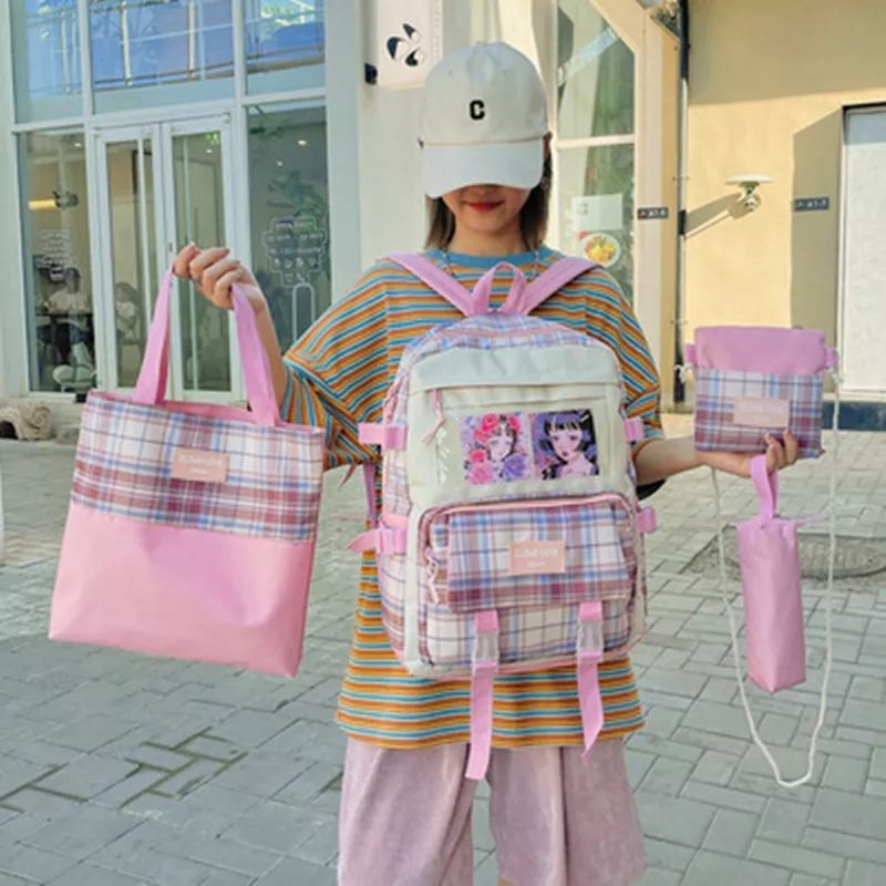 GTM Tas Ransel Wanita Set 4in1 Tas Fashion Wanita Ala Korea Model Terbaru