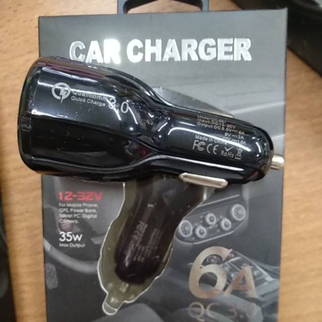 Car charger REAL 35w 6A Qualcomm QC3.0 2usb fast quick charging