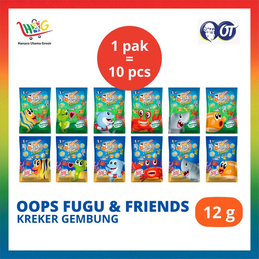 Oops Fugu And Friends Seawed Rasa Rumput Laut / Grilled Lobster -14g [ 1 PAK = 10 PCS ]