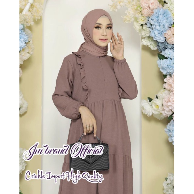 Dress Andin Bahan Crinkle Premium//Gamis Crinkle Premium Airflow Terbaru 2023//Baju Muslim Wanita Terbaru Kekinian//Dress Kondangan Simpel Modern//Dress Korea Style Simpel Elegan//Model Gamis Bahan Crinkle Import Premium Terbaru 2023