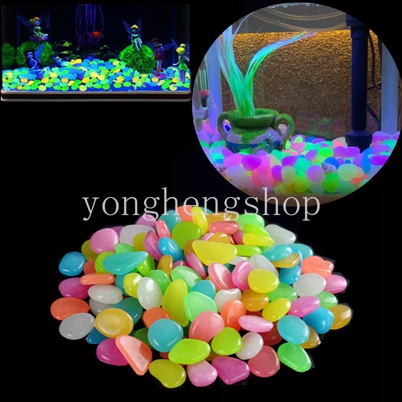 25pcs / set Batu Kerikil Glow In The Dark Untuk Dekorasi Taman / Akuarium