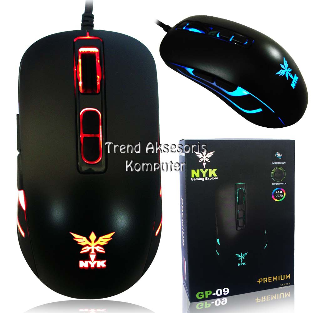 NYK GP-09 Macro Mouse Gaming 7D USB with LED - Hitam