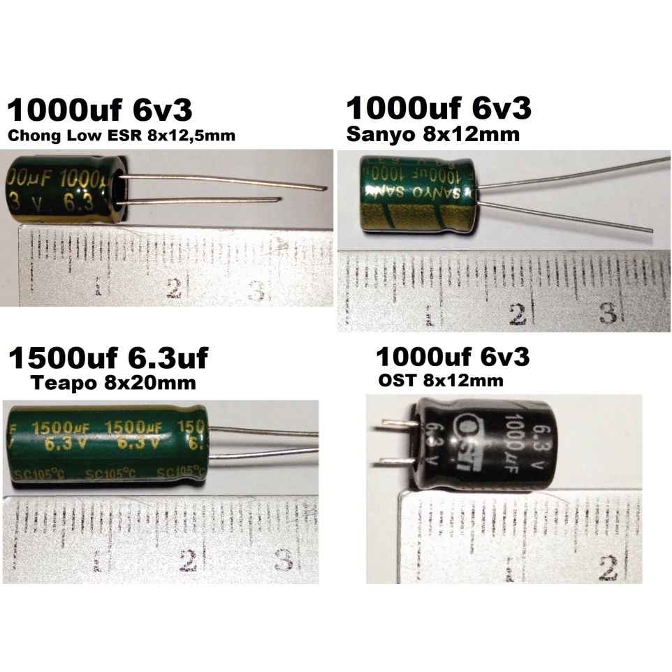 Elco 1000uf 1500uf 6,3v 6v3 6.3v Motherboard Electrolytic Capacitor