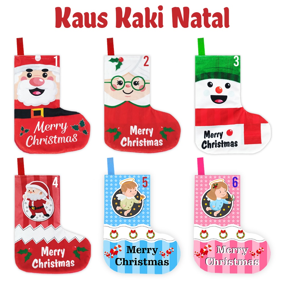 CUSTOM Kaos Kaki Natal Christmas Sock Socks Merry Christmas Souvenir Natal Sekolah Minggu Gereja