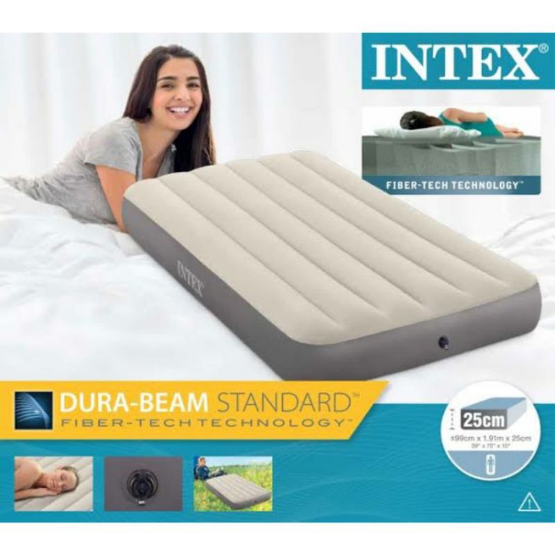 INTEX Kasur Angin Portable - Airbed Tidur Matras Pompa Air Bed Single