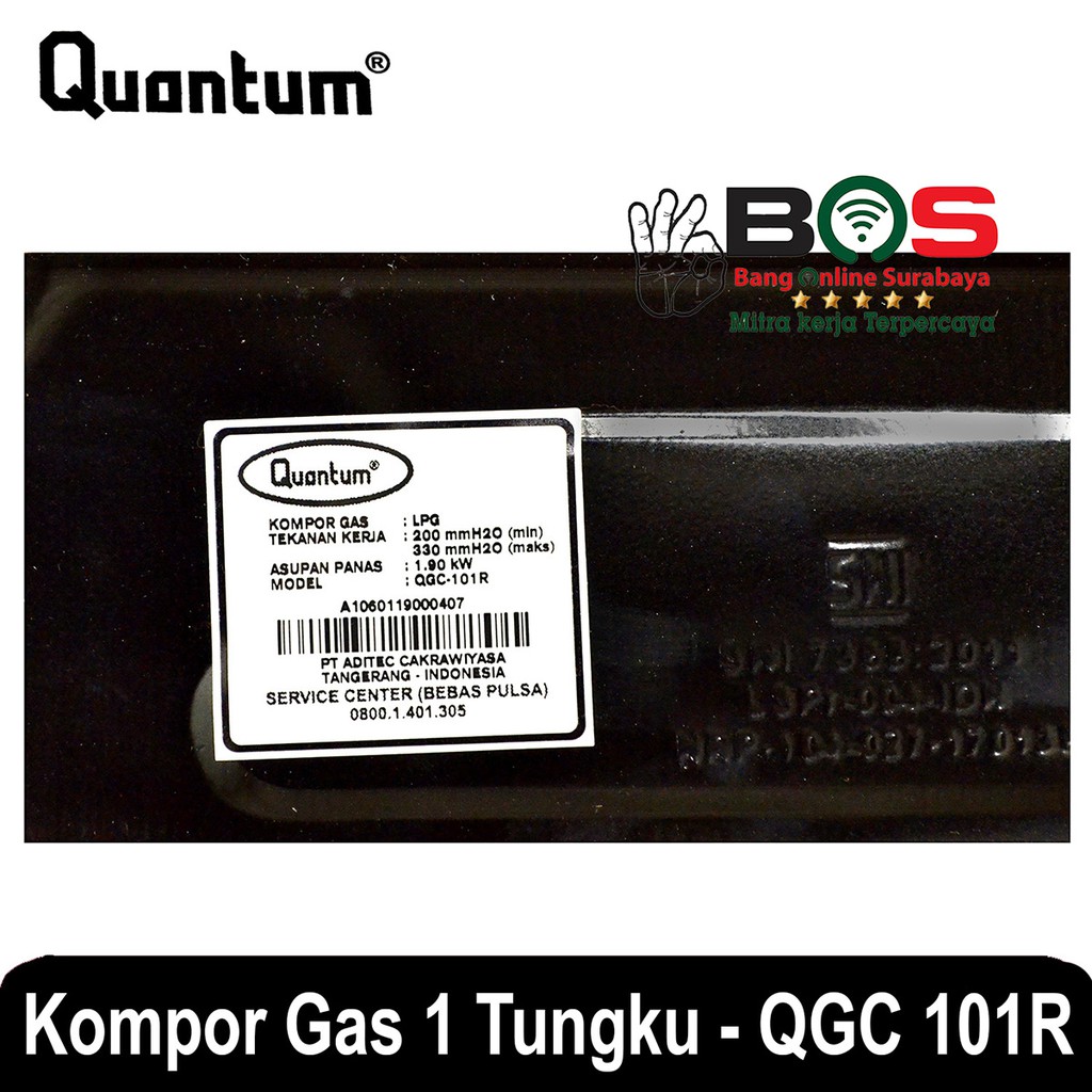 Kompor Gas 1 Tungku Quantum QGC-101R QGC 101R QGC101R Hitam