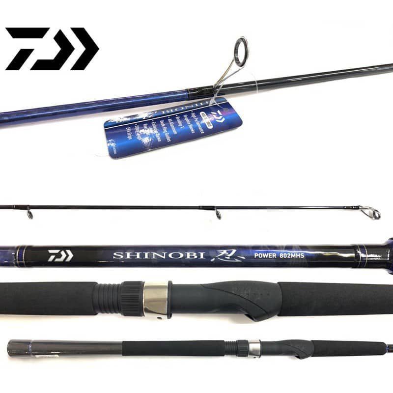 Joran Spinning Daiwa Shinobi 662 1.98cm 15-30Lb Bahan Graphite Biru Braiding X Blank