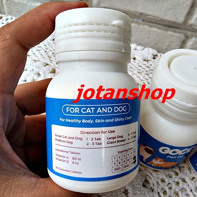 GOOD FISH OIL VITAMIN BULU Kucing Anjing Obat Pelebat Penumbuh bulu Menyusui Anak Vitamin Hamil Vit E Anti Rontok 80pcs chewable tablet softgel