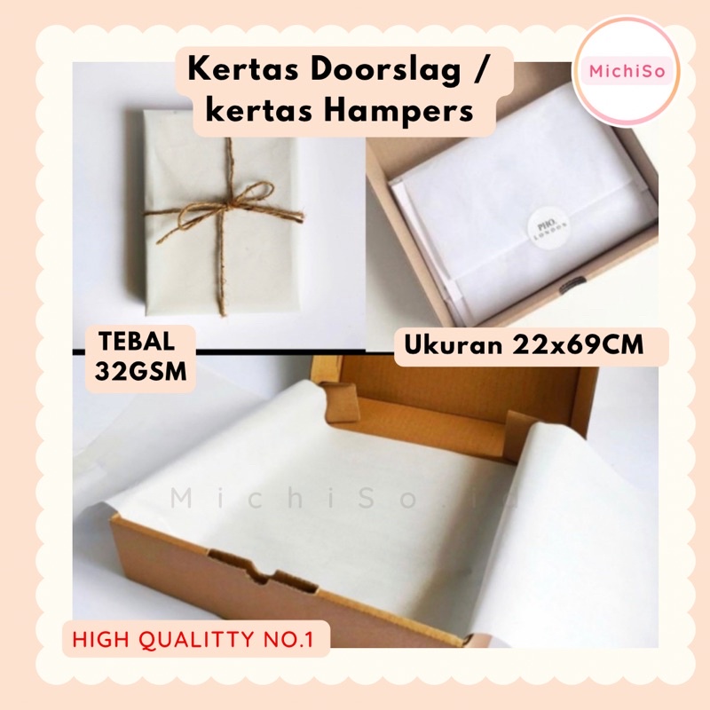 kertas doorslag 29x69cm | kertas tissue | kertas hampers putih | kertas pembungkus baju | kertas kad