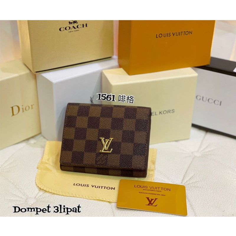 dompet lipat pendek fashion import, dompet 3lipat pendek free box