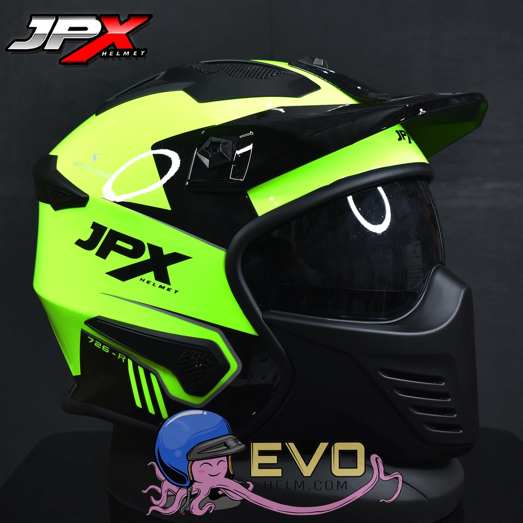 HELM JPX MOTOCROSS_JPX MX 726R - FLUO YELLOW GLOSS (ONGKIR 2 KG)