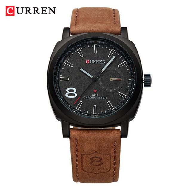 CURREN 8139 Jam Tangan Pria Analog Tali Kulit WK-SBY