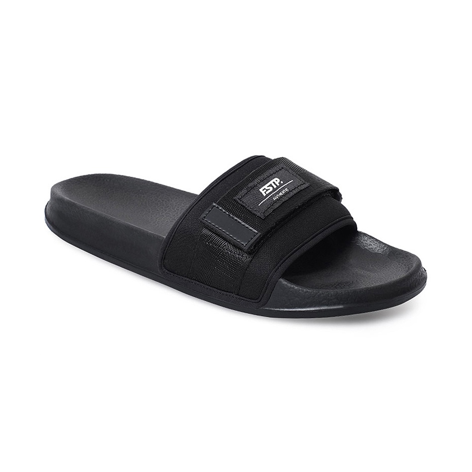 VOLTA BLACK ORIGINAL x FOOTSTEP Sandal Casual Hitam Pria Sendal Slide Jalan Santai Harian Slippers Hangout Main Kondangan Lebaran Slop Selop Karet Anti Slip Premium Slip On Remaja Dewasa Flip Flop Kerja Formal Sport Footwear Keren Terbaru Kekinian Branded