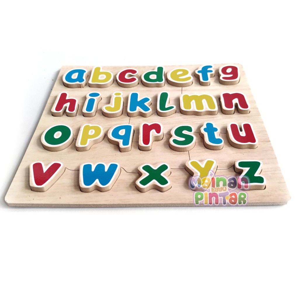 Puzzle Kayu Chunky 3D / Puzzle Timbul / Pembelajaran Hijaiyah Alphabet Angka Buah Dan Sayur Bisa COD