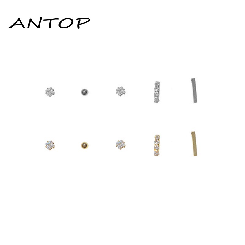 5Pcs Tindik Anting Set Fashion Anting-Anting Untuk Tindik S925 Non Menodai Untuk Wanita Hypoallergenic ANTOP