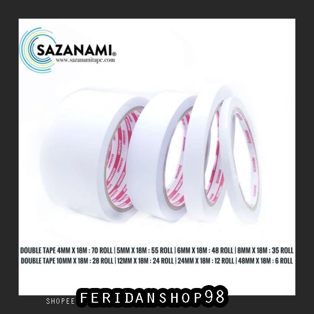 

BT583 DOUBLE TAPE KERTAS BEST SAZANAMI 18METER UKURAN 4MM 5 6 8 10 12 24 48 BY FERIDANSHOP98