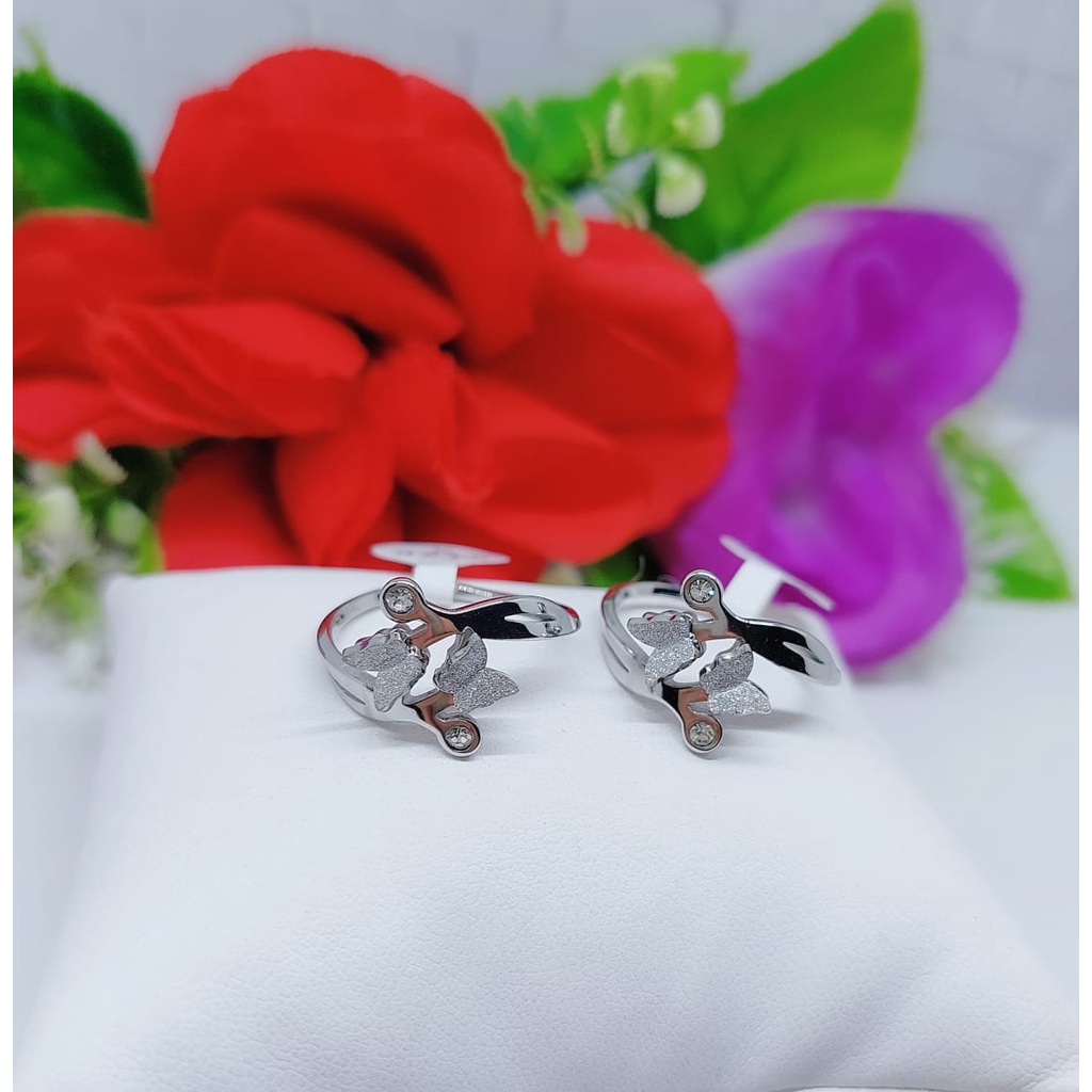 Titanium cincin kupu-kupu permata fashion jewellery 0242-0244