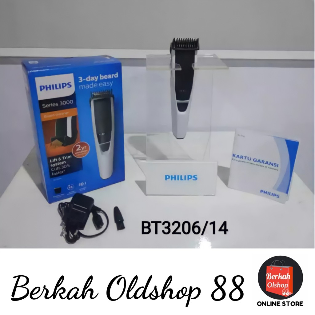 BERKAH OLDSHOP 88 - ORIGINAL PHILIPS BT3206-14 Beard Trimmer Cukuran Jenggot BT 3206 BT3206 Garansi Resmi