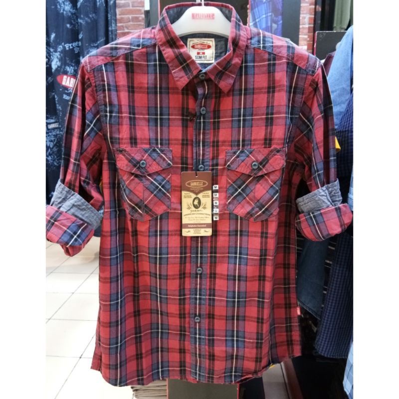 Kemeja Lengan Panjang Pria Gabrielle Casual Original Mens LBA2418ST Slimfit