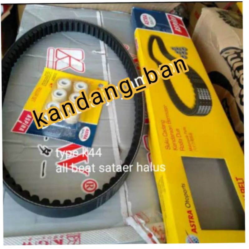 Van belt plus roler Honda beat eap.iss.street asli merk Aspira by PT.astra Otoparts