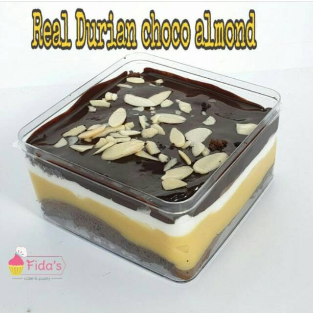 

Real durian choco almond dessert 10x10