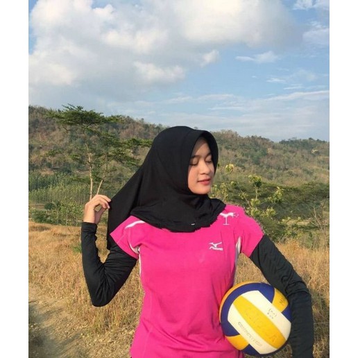 jilbab olahraga / hijab instan sport/ hijab silat / voly warna mocca-5