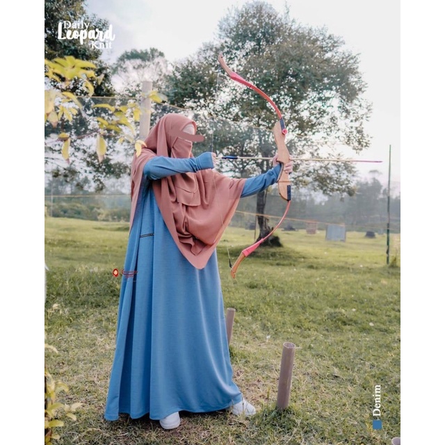 Abaya Daily Leopard Knitt Khumaira Syari