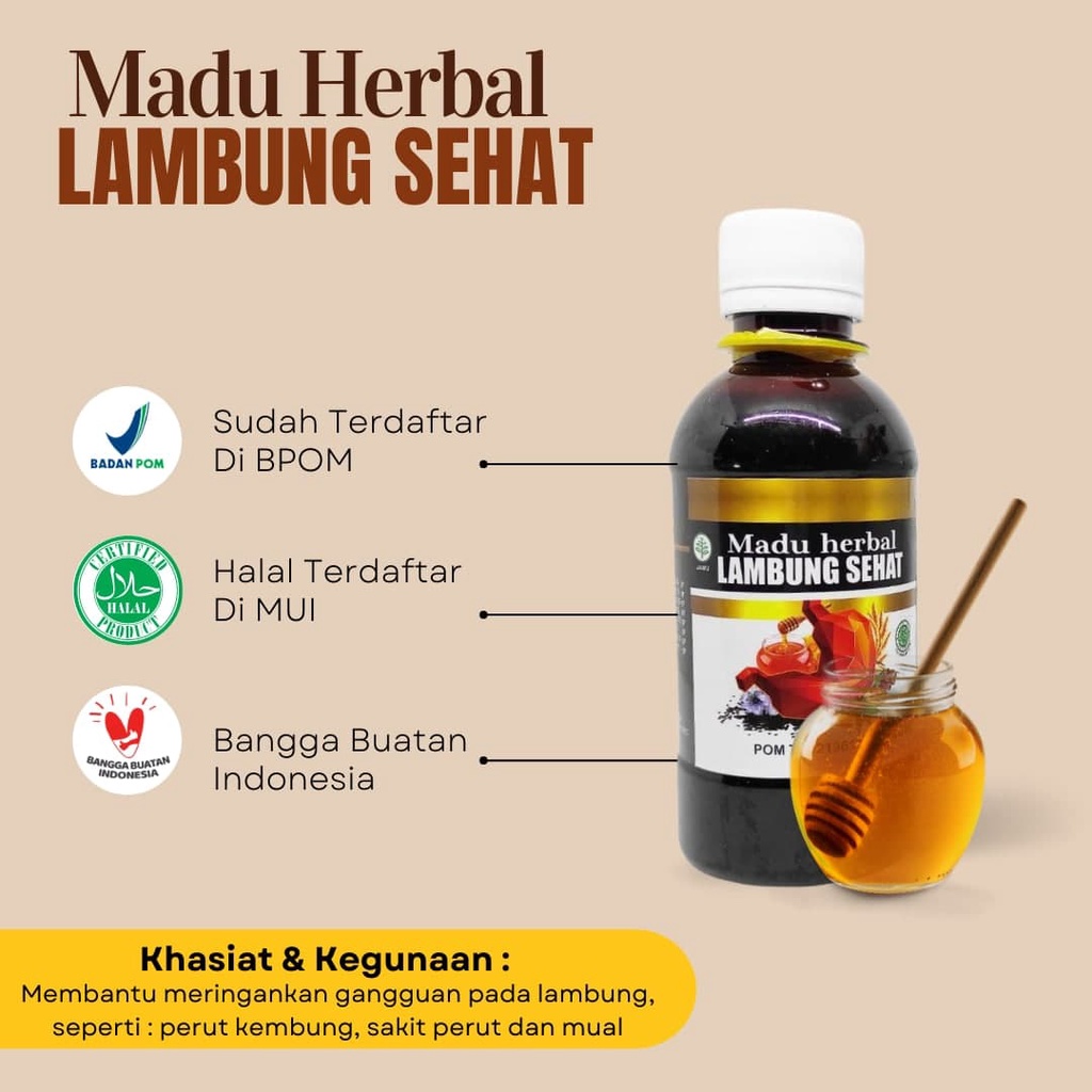 Obat Luka Lambung - Obat Infeksi Lambung - Obat Radang Lambung - Obat Tukak Lambung - Obat Asam Lambung - Obat Maag Akut &amp; Kronis - Obat Nyeri Lambung - Obat Mual / Muntah - Obat GERD - Obat Lambung Bocor Dengan Madu Herbal Lambung Sehat