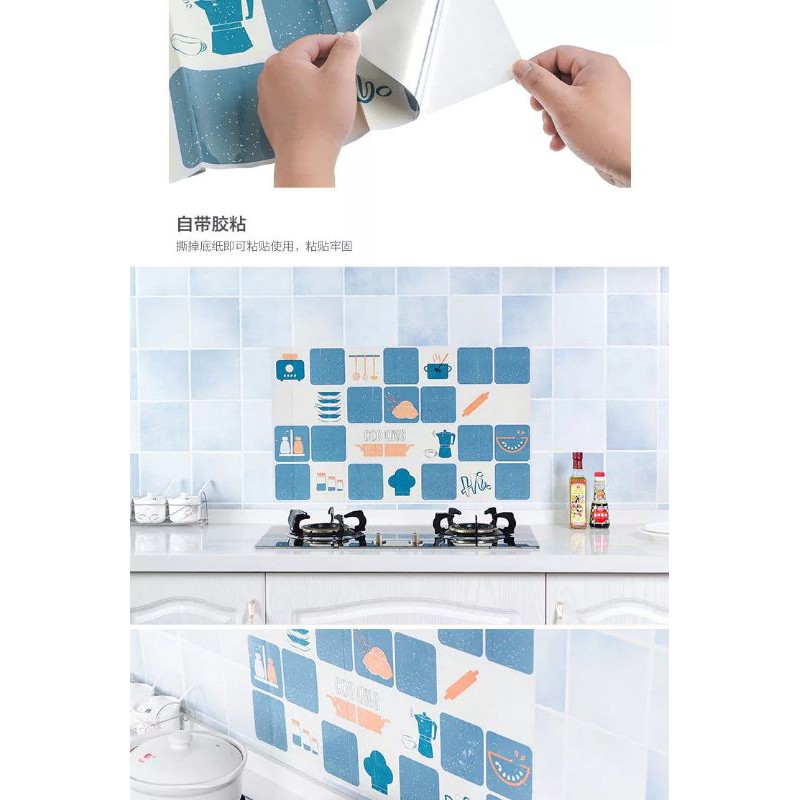 Sticker Walpaper Dapur Wall Stiker Anti Minyak Air - Aluminium Foil