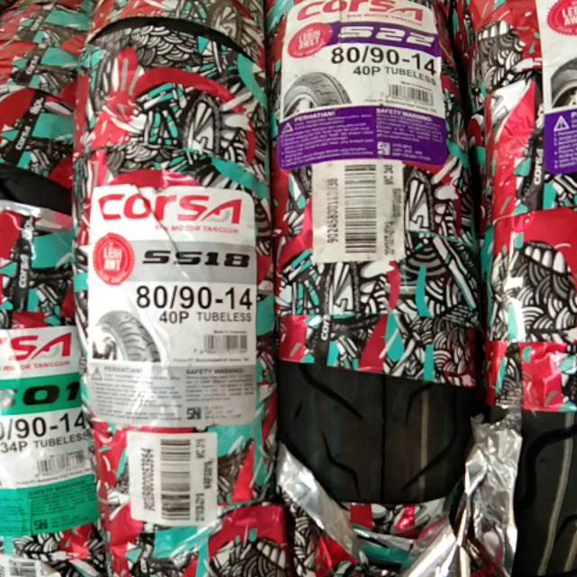 Ban Corsa 80/90-14 Tubeles (Ban belakang matic yamaha / depan honda)