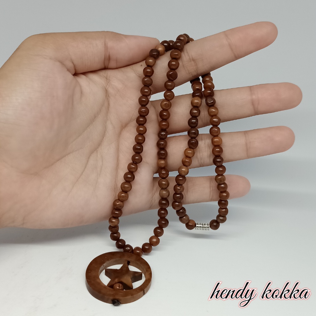 10pcs kalung kokka kaukah kaokah bulan bintang full coklat